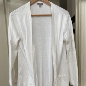 J. Jill petite cream open front cardigan w pockets